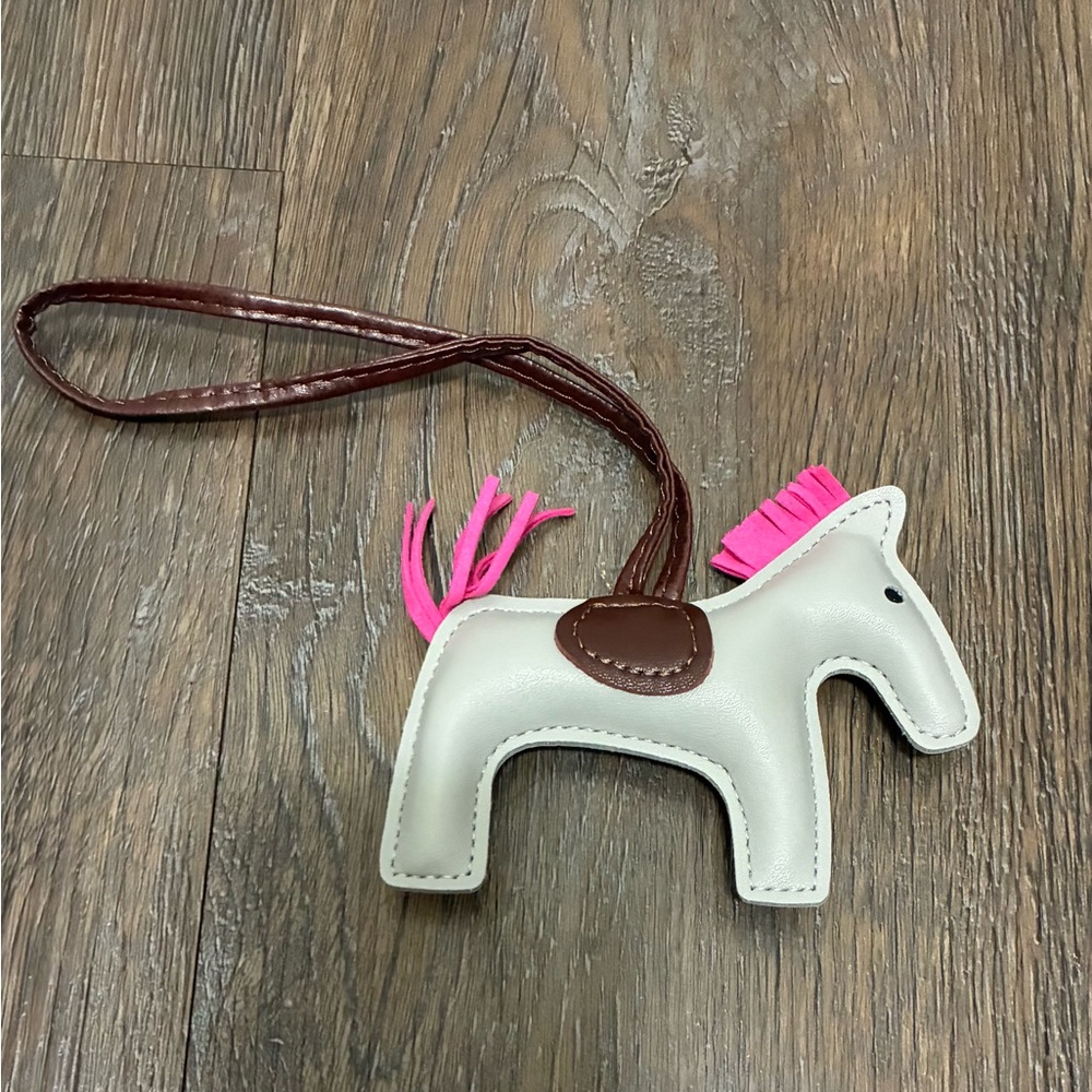 Brown and Pink Horse Bag Charm NWOT